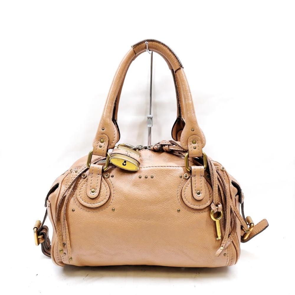 Chloe Hand Bag  dark pink/ light brown Leather